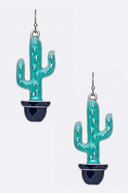 Enamel Catus Iconic Earrings