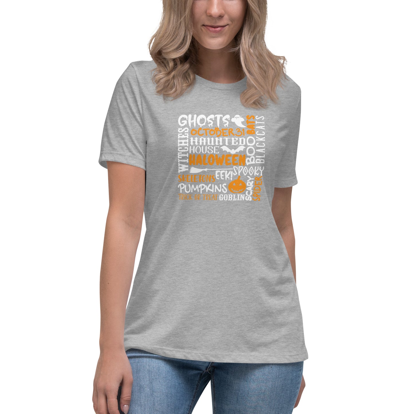 Ghosts Witches Halloween Quote Shirt white and orange