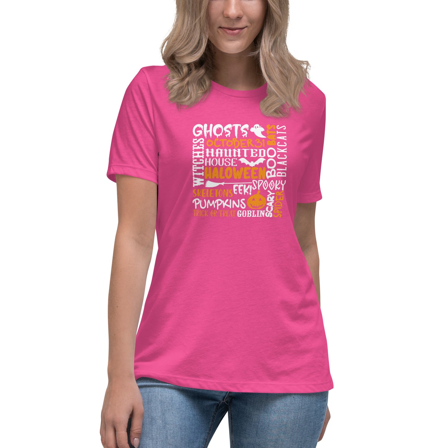 Ghosts Witches Halloween Quote Shirt white and orange