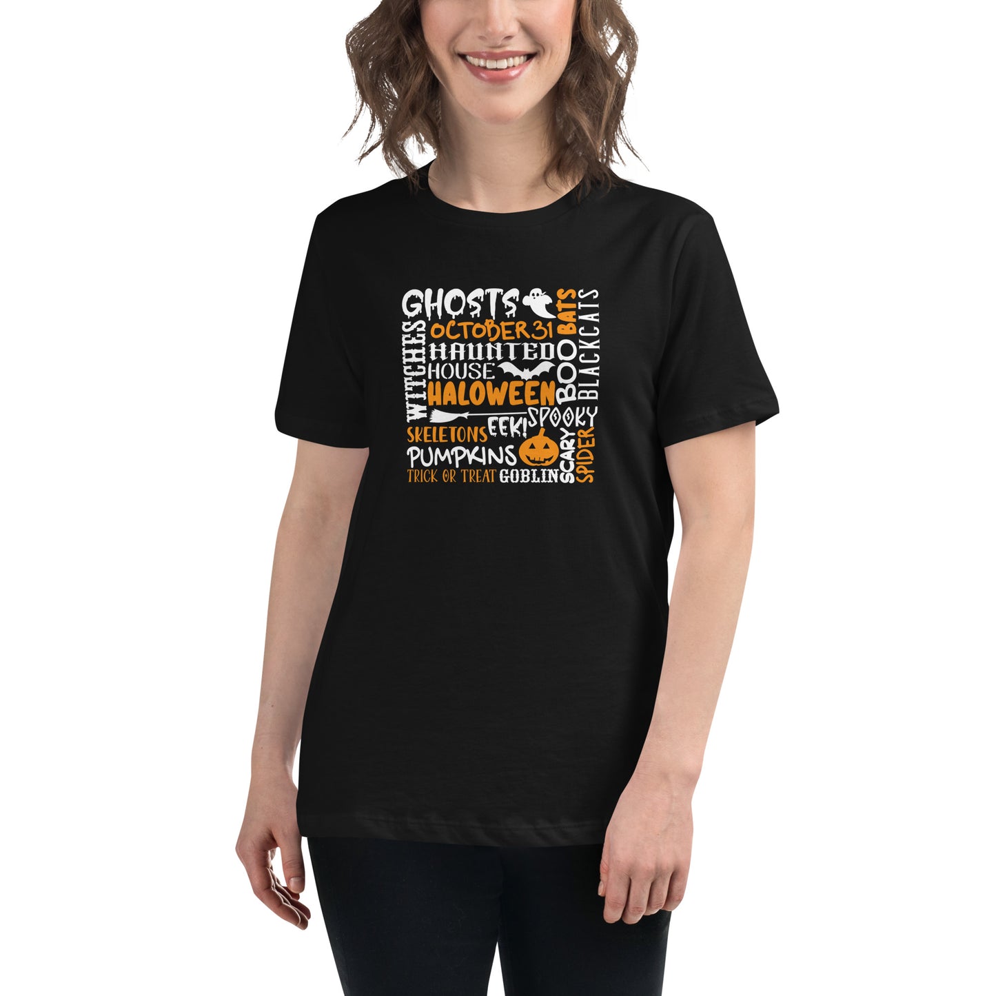 Ghosts Witches Halloween Quote Shirt white and orange