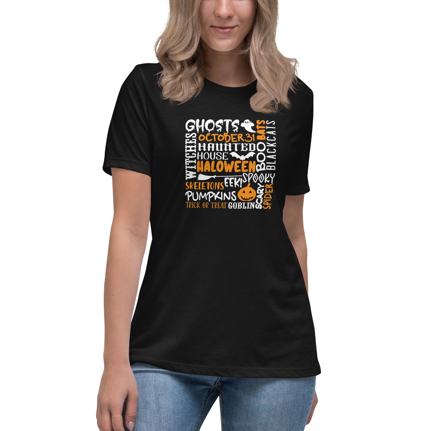 Ghosts Witches Halloween Quote Shirt white and orange