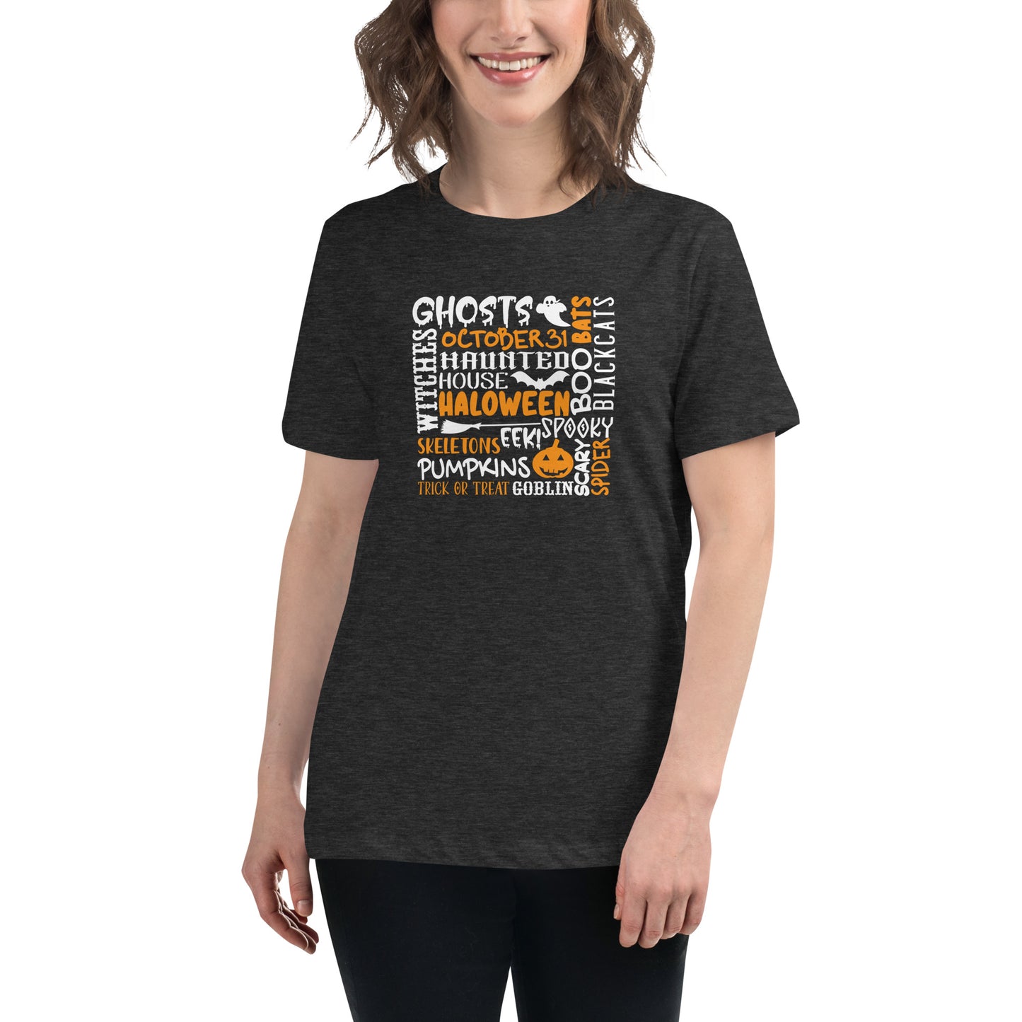 Ghosts Witches Halloween Quote Shirt white and orange