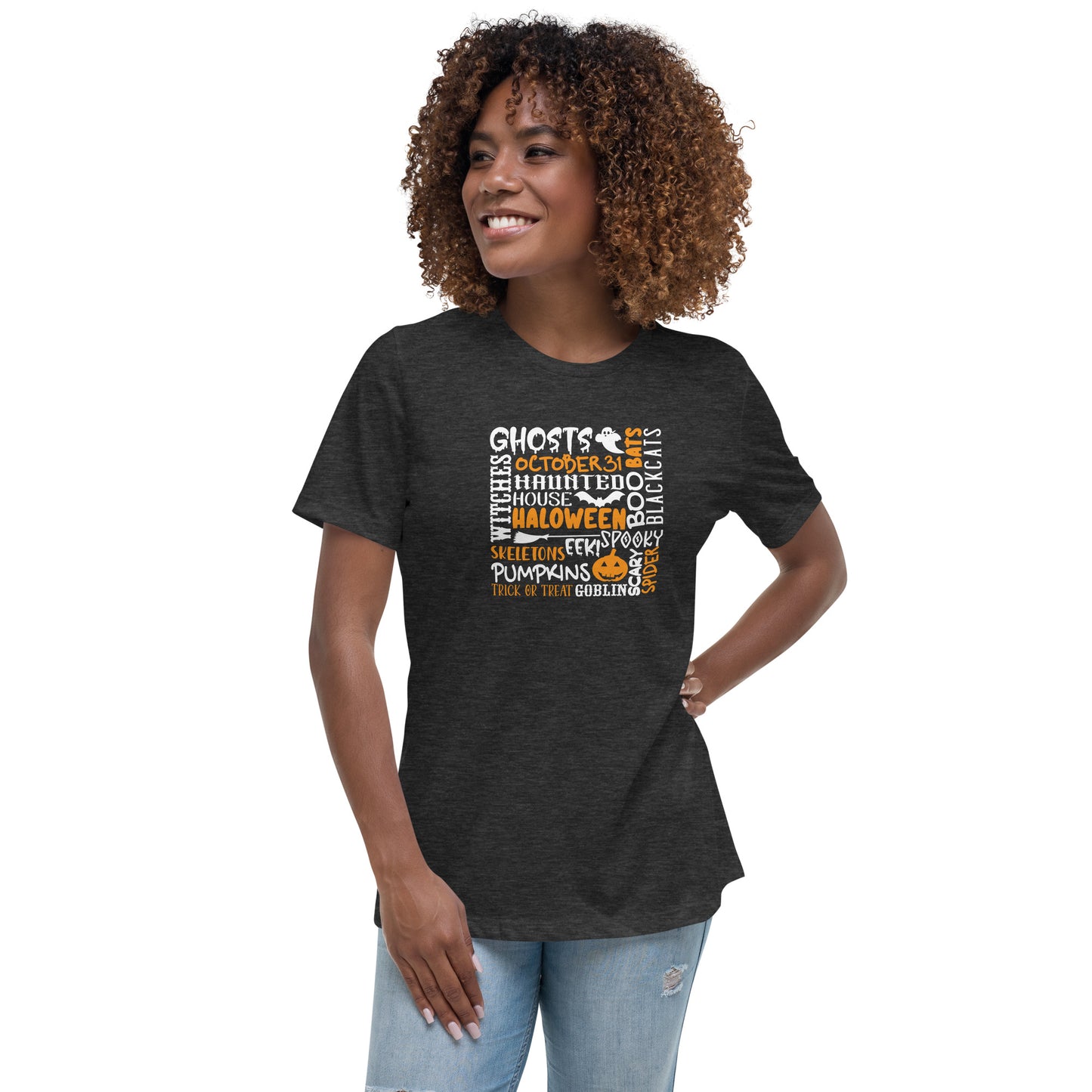 Ghosts Witches Halloween Quote Shirt white and orange