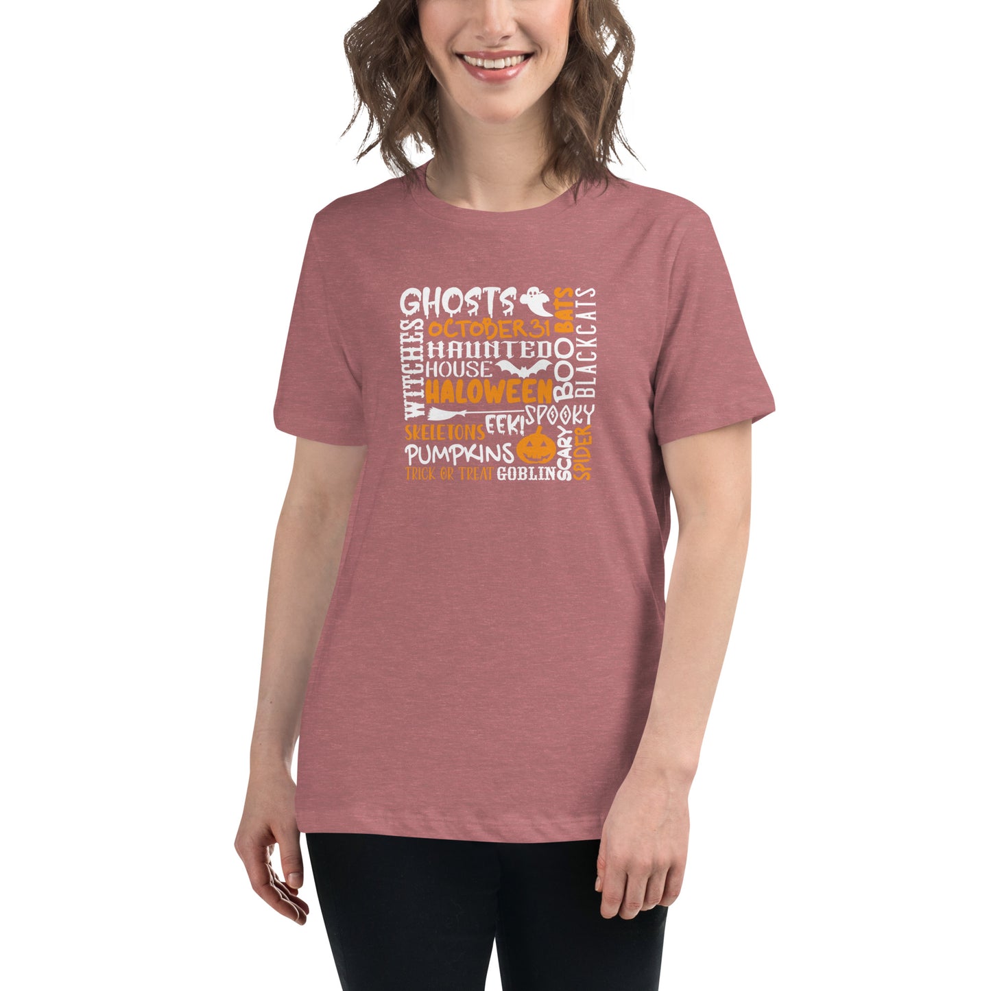 Ghosts Witches Halloween Quote Shirt white and orange