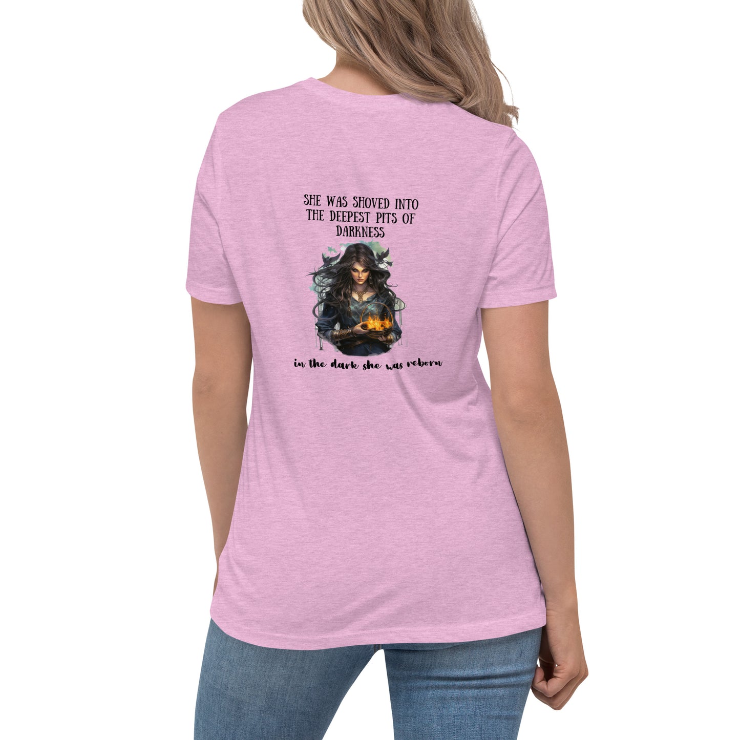 Women's Relaxed T-Shirt Back print black writing copy 5