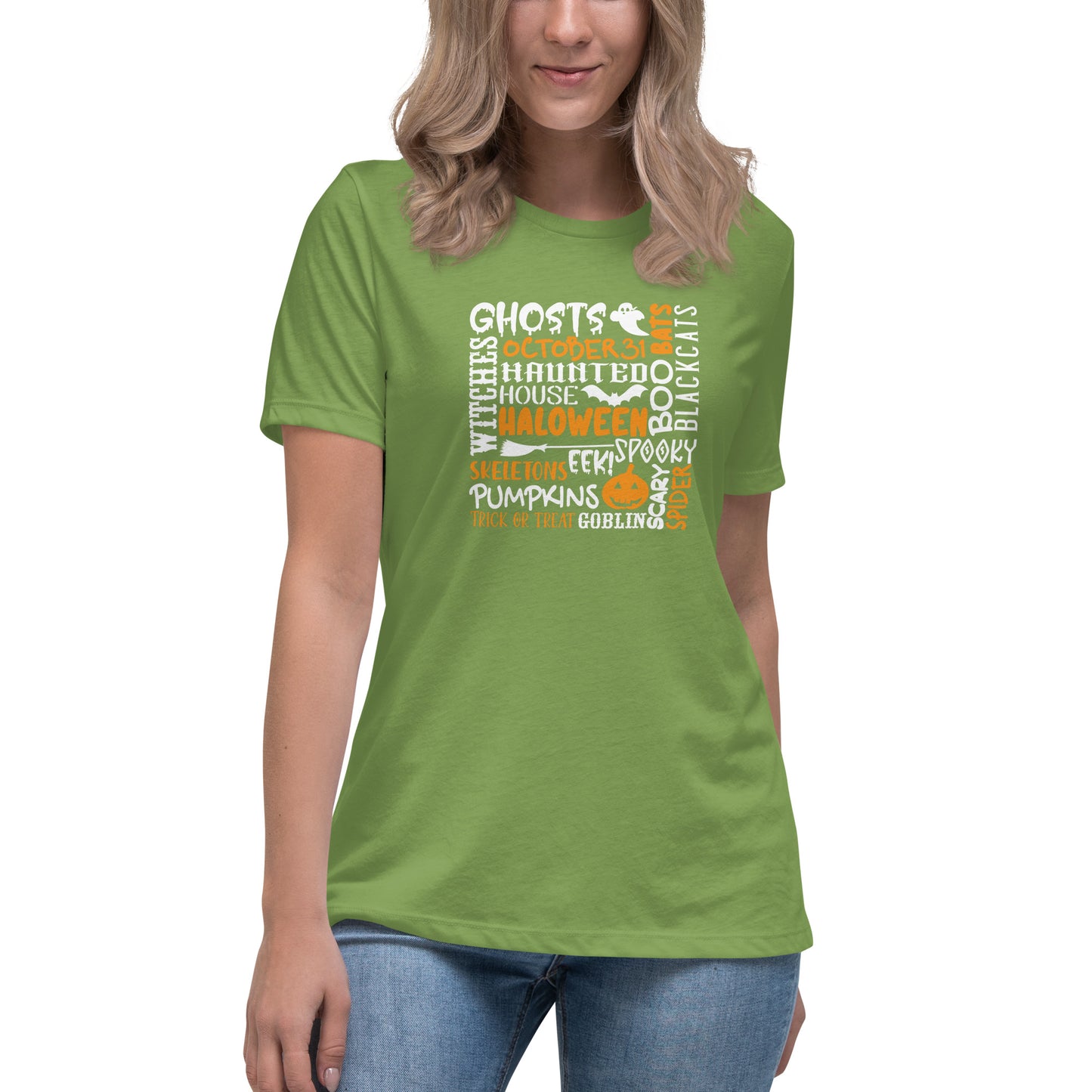 Ghosts Witches Halloween Quote Shirt white and orange