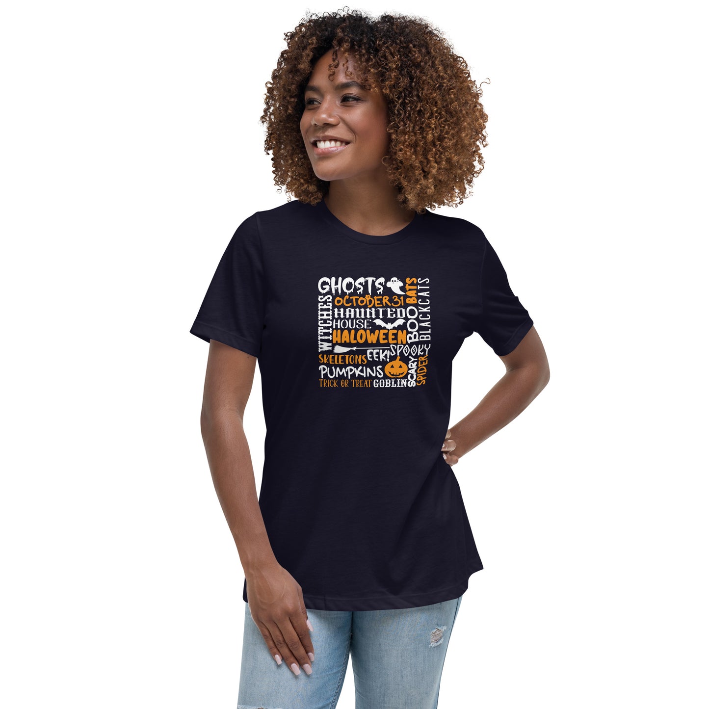 Ghosts Witches Halloween Quote Shirt white and orange