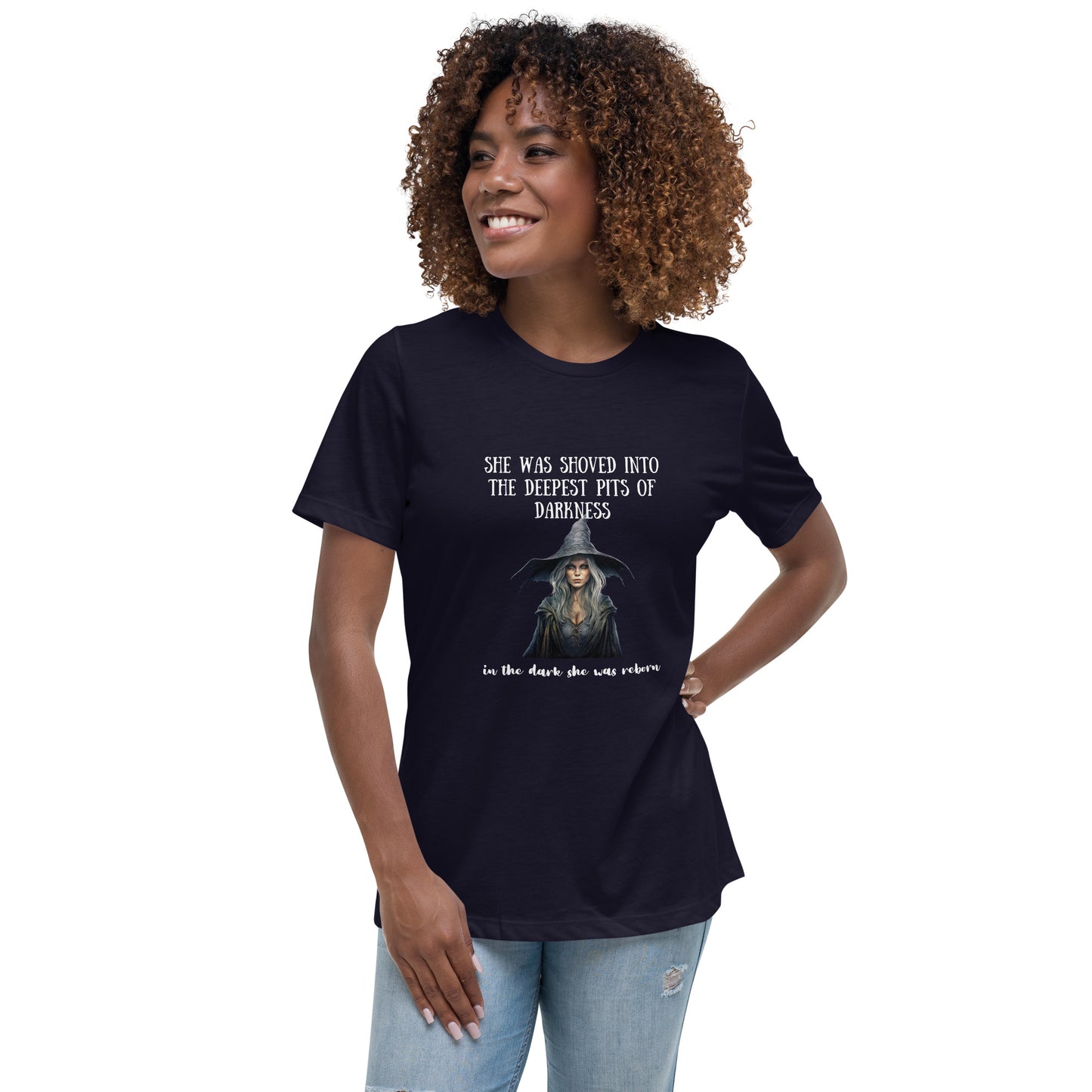 Women's Relaxed T-Shirt Front Print White Print 1