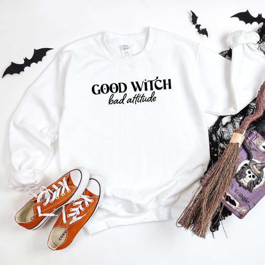 Good Witch Bad Attitude Graphic Sweatshirt