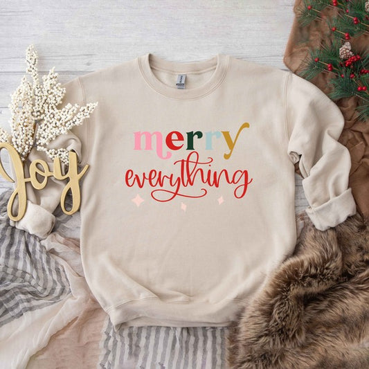 Merry Everything Colorful Graphic Sweatshirt